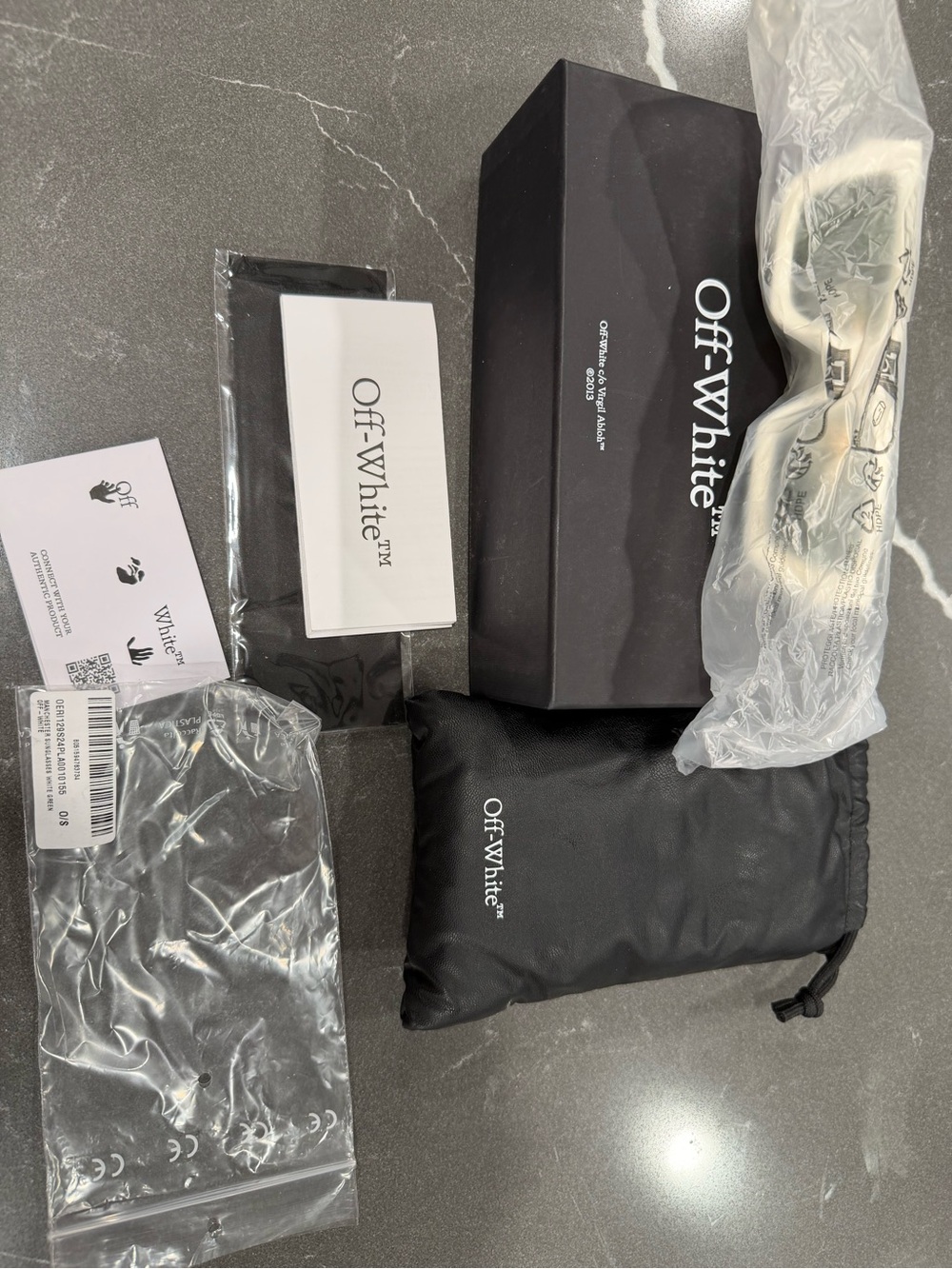 Off-White White Sunglasses with Branded Packaging